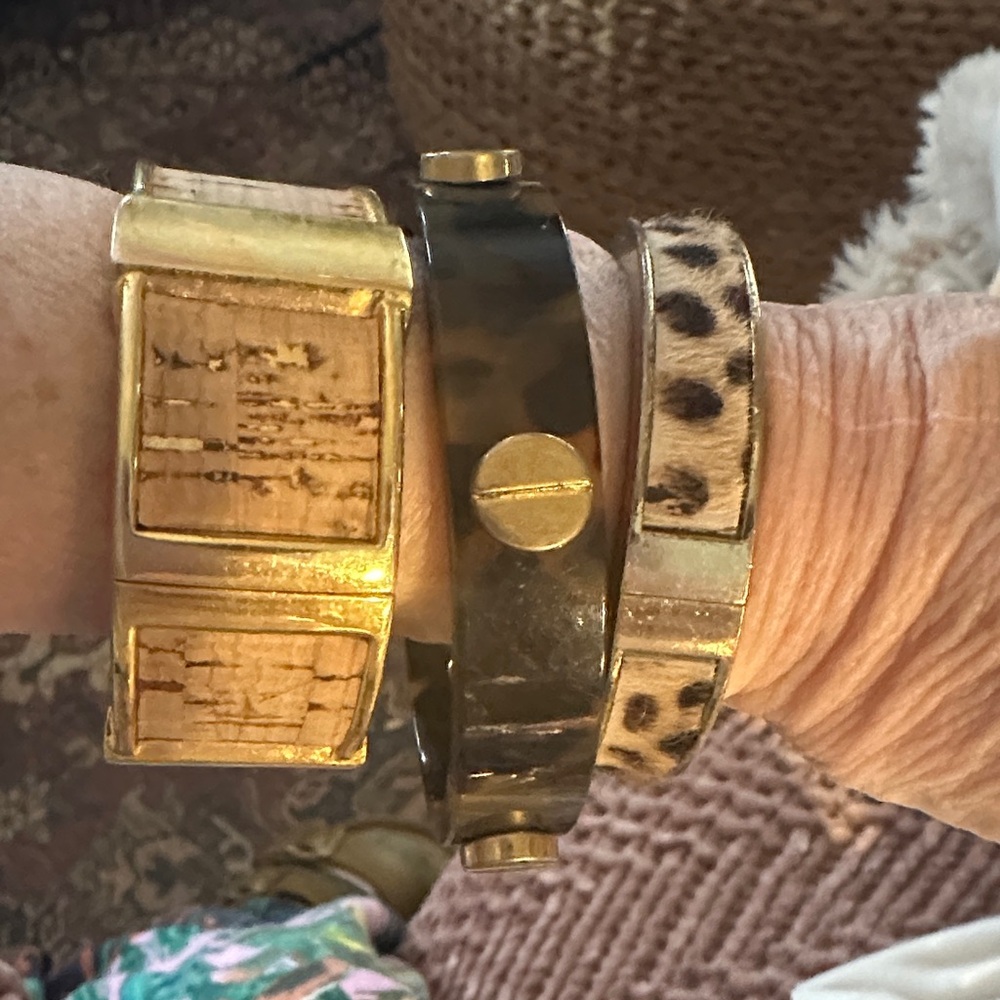 J. Crew Gold, Black, and Brown Bracelet Set